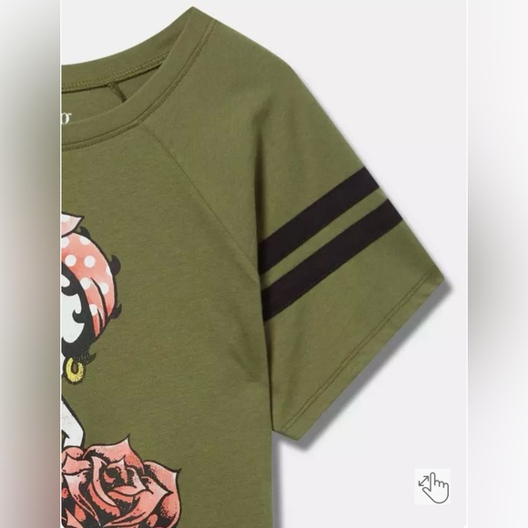 Torrid Betty Boop Classic Fit Cotton Boatneck Varsity Tee. - Picture 4 of 5